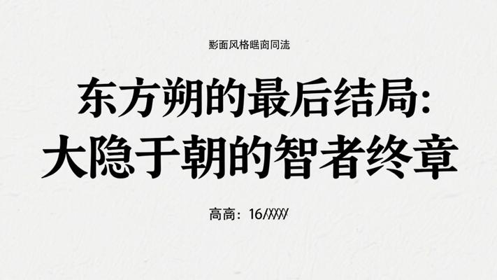 东方朔的最后结局：大隐于朝的智者终章