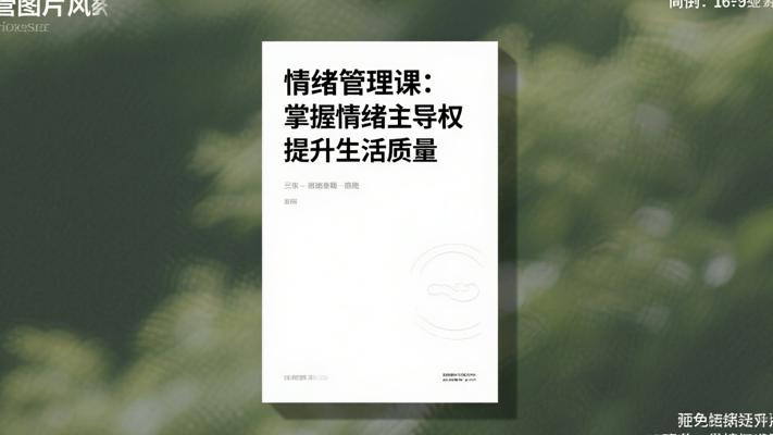 情绪管理课：掌握情绪主导权提升生活质量