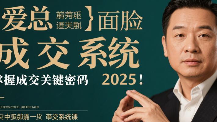 爱总面诊成交系统课2025：掌握成交关键密码