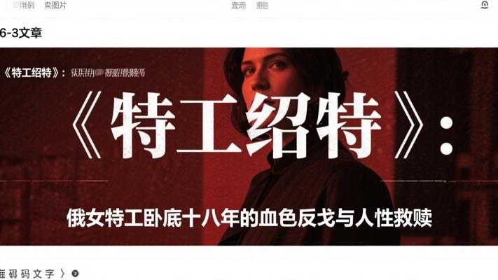 《特工绍特》：俄女特工卧底十八年的血色反戈与人性救赎