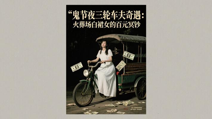 鬼节夜三轮车夫奇遇：火葬场白裙女的百元冥钞