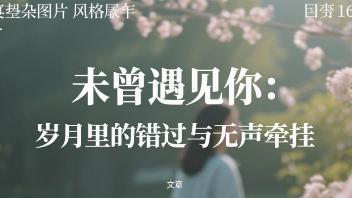 未曾遇见你：岁月里的错过与无声牵挂