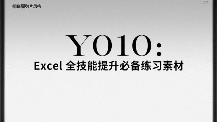 Y010：Excel全技能提升必备练习素材