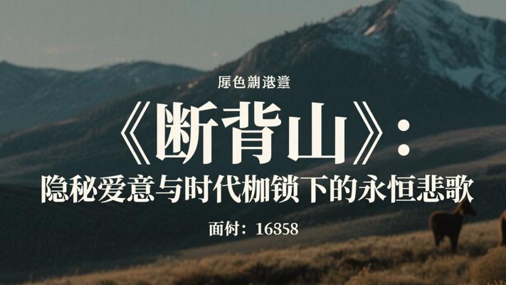 《断背山》：隐秘爱意与时代枷锁下的永恒悲歌