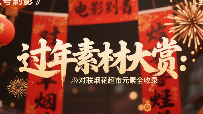 过年素材大赏：对联烟花超市元素全收录