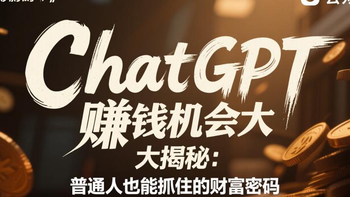 ChatGPT赚钱机会大揭秘：普通人也能抓住的财富密码