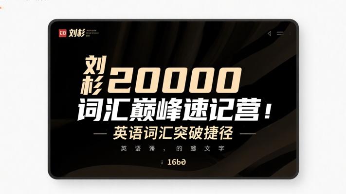 刘彬20000词汇巅峰速记营：英语词汇突破捷径