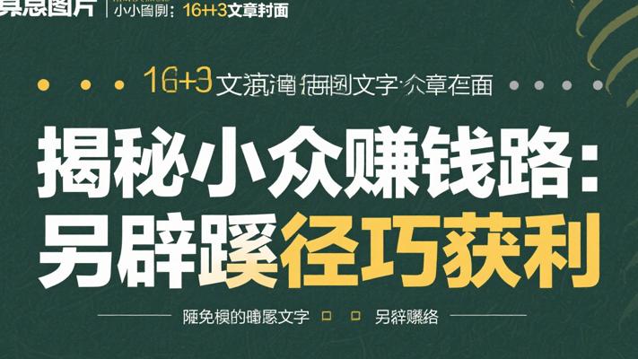 揭秘抖音小众赚钱路：另辟蹊径巧获利