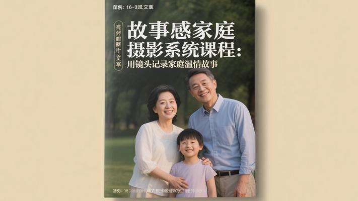 故事感家庭摄影系统课程：用镜头记录家庭温情故事