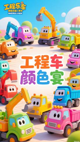 《工程车颜色乐园第2季》：趣味启蒙的颜色认知盛宴