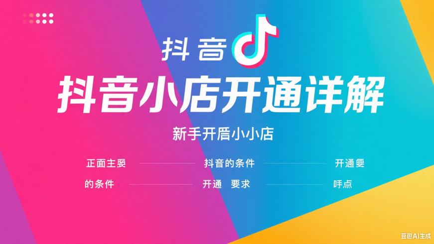 新手开抖音小店必知条件和开通要求详解