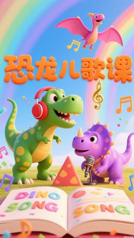 《Dinosaur Songs恐龙儿歌》动画版16集恐龙英语启蒙课程