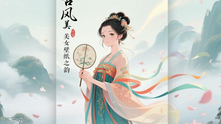 二次元古风美女手机壁纸素材：古韵与幻想的交织