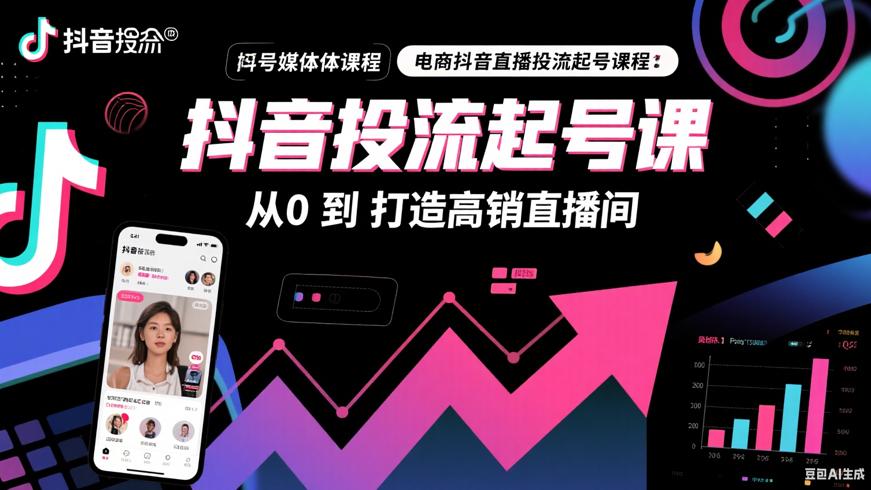 电商抖音直播投流起号课程：从0到1打造高销直播间