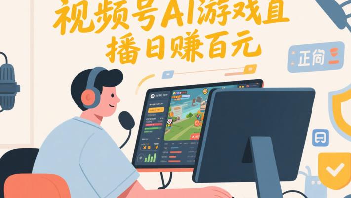 视频号AI游戏无人直播：正规安全的日赚百元项目