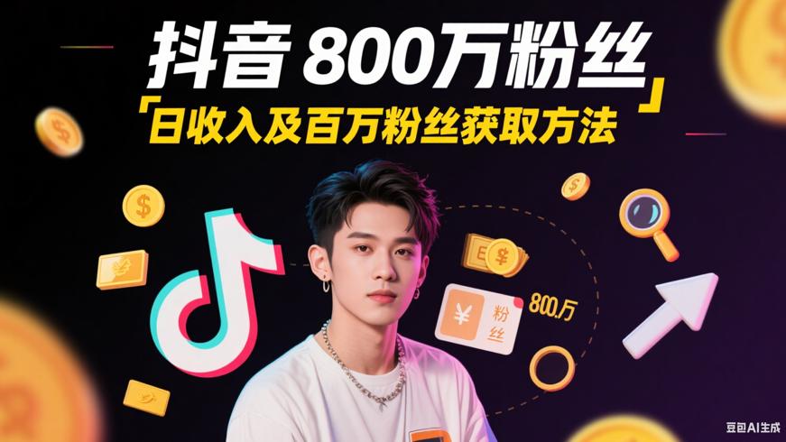 抖音800万粉丝日收入及百万粉丝获取方法