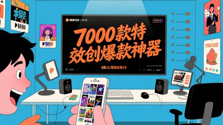 7000款4K抖音快手特效素材：创作爆款的神器