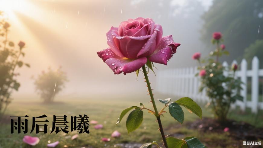 晨曦花园的玫瑰：风雨后的谦逊与绽放