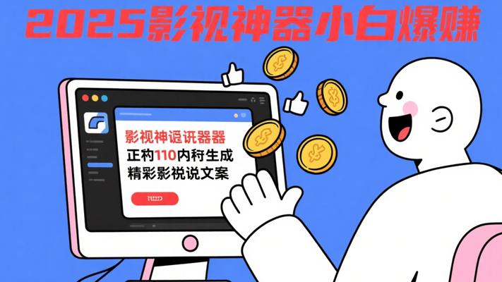 2025最新！影视解说神器，十秒生成小白也能爆赚