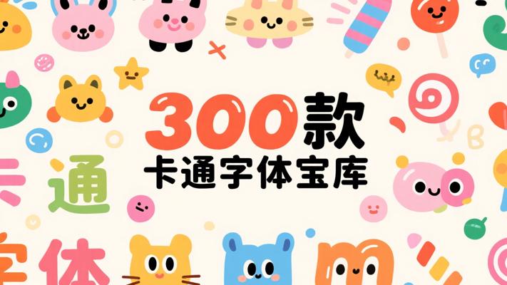 300款卡通字体：萌趣风格的创意宝库