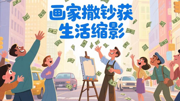 画家撒万张美元钞票 意外收获美国生活缩影