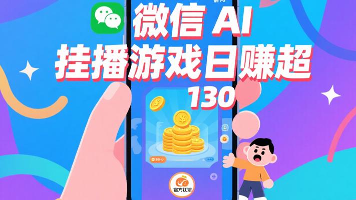微信AI无人挂播小游戏：官方授权日赚超130