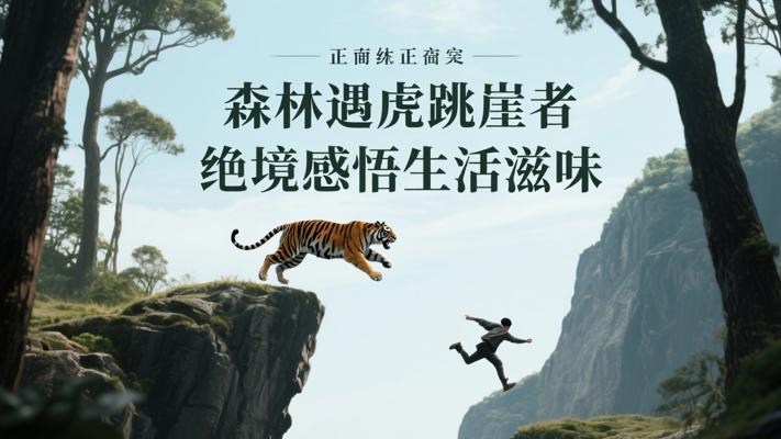 森林遇虎跳崖者在绝境中感悟生活滋味的故事