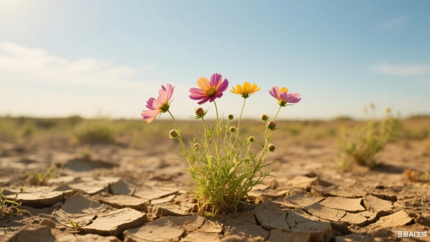 于荒芜处生长的倔强生命与绽放之姿
