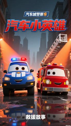 《汽车城之警车和消防车》：汽车小英雄的救援故事