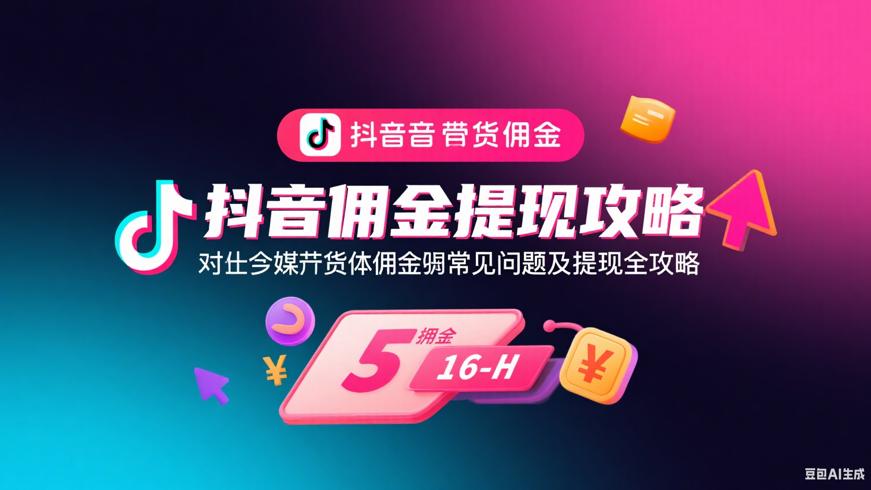 抖音带货佣金常见问题及提现全攻略