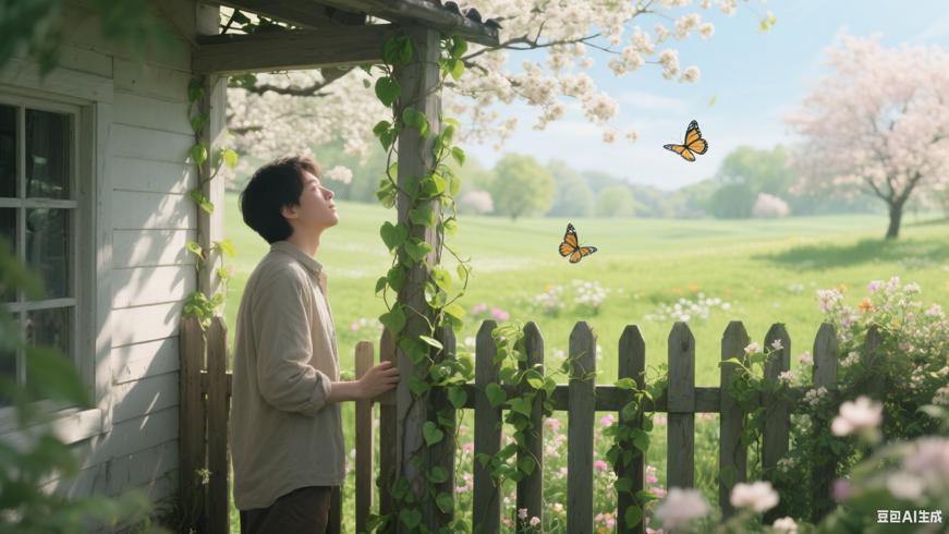 目逾篱墙见春光心越樊笼得自由