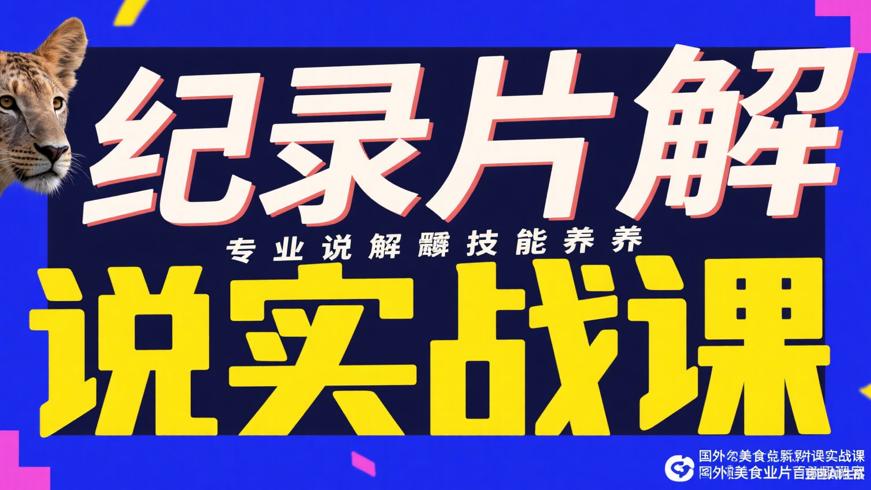 国外动物美食纪录片解说实战课 专业解说技能养成