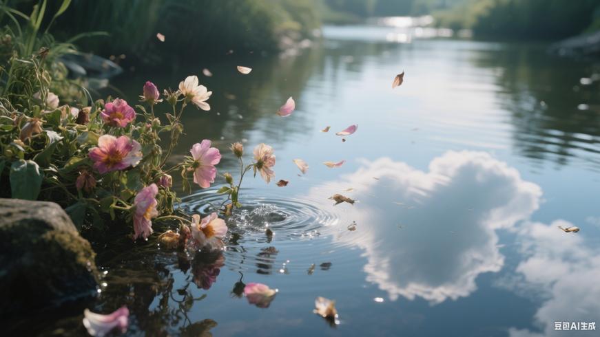 花魂断处水云牵念绕四季
