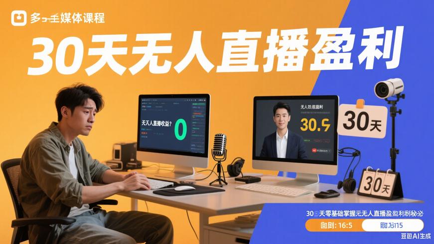 30天蜕变！零基础掌握无人直播盈利秘诀