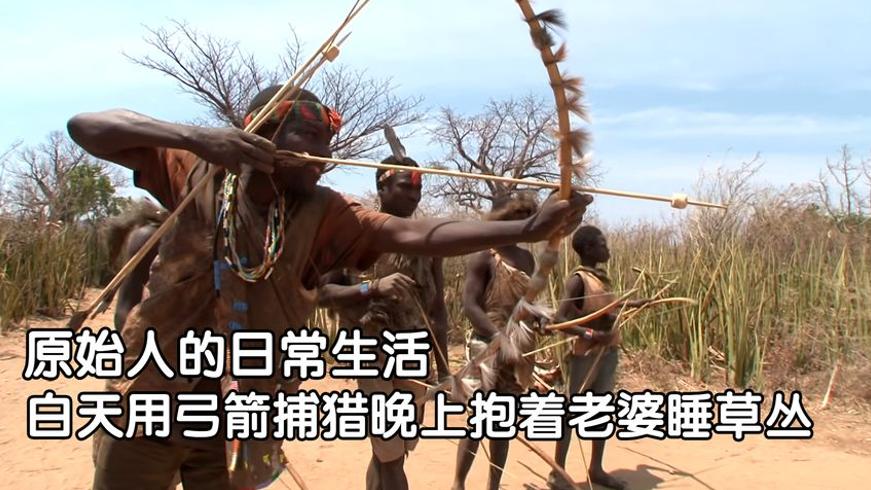 非洲沙漠原始人狩猎实录：祖传弓箭射鸟插猪的生存智慧