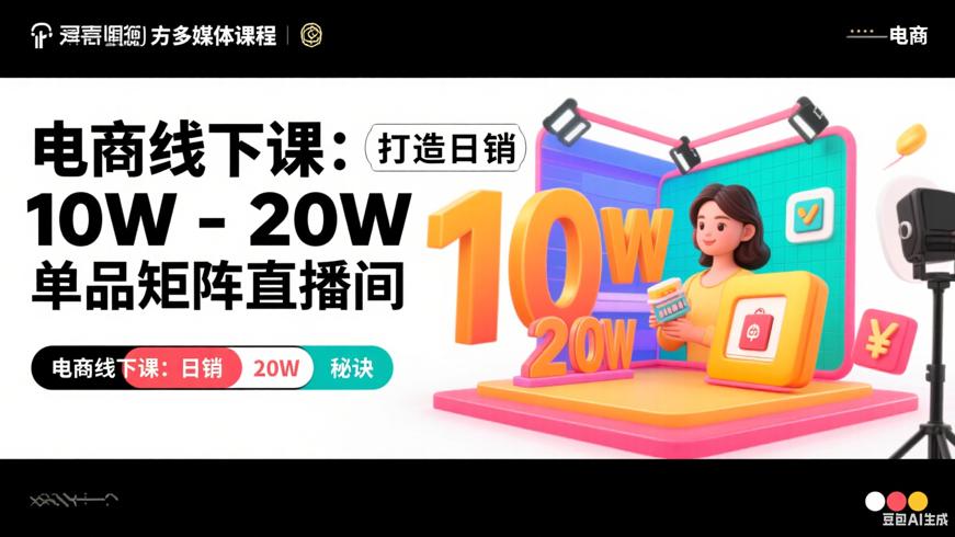 电商线下课：打造日销10W-20W单品矩阵直播间