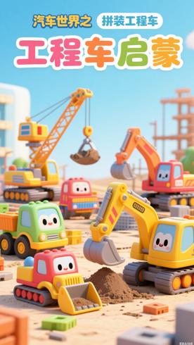 《汽车世界之拼装工程车》：儿童工程车启蒙动画佳作