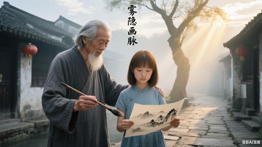 雾隐镇的画笔传承：神秘画家与少女的绘画之旅