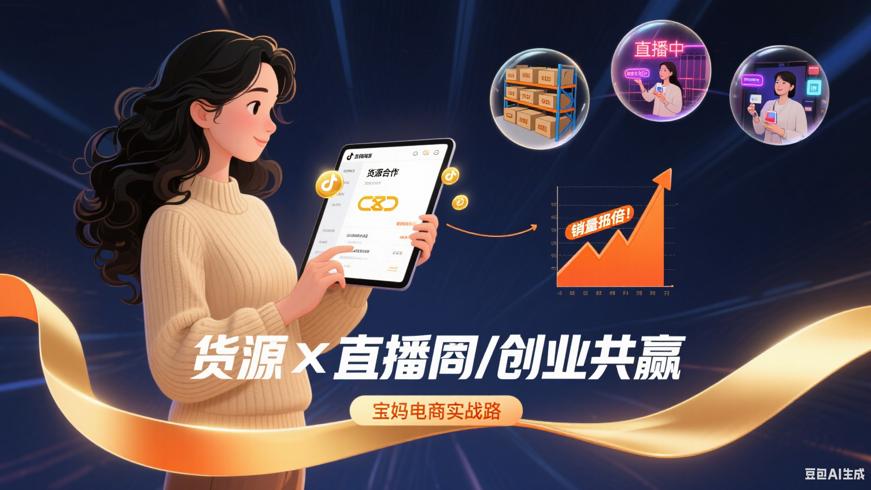 宝妈利用抖音电商平台实现货源与主播合作的创业历程