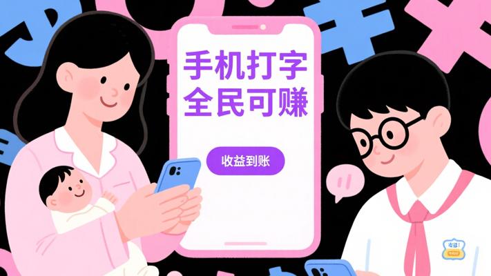 手机打字聊天赚钱 0门槛小白宝妈学生皆可