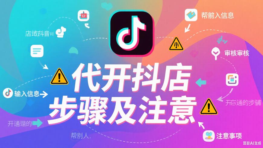 帮别人开通抖音店铺的步骤及注意事项