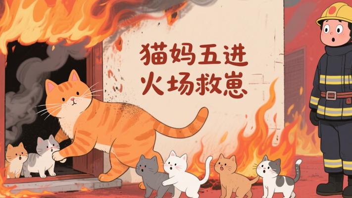 消防队员亲历：最勇敢的猫妈妈五次冲进火场救崽