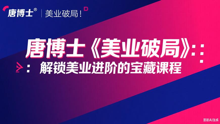 唐博士《美业破局》：解锁美业进阶的宝藏课程