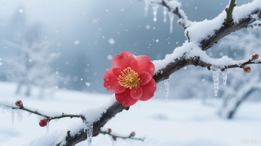 我只花开一朵于凌寒中默默绽放芳华