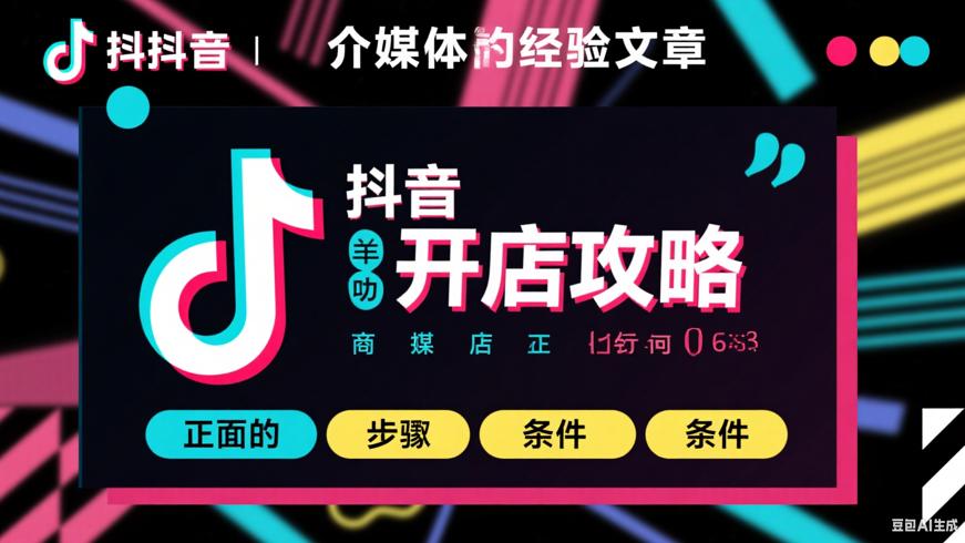 抖音开店不难搞清楚步骤和条件就行