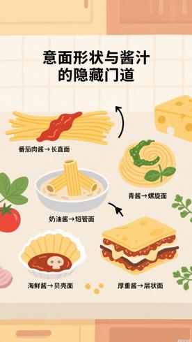 意大利面形状与酱汁搭配的隐藏门道