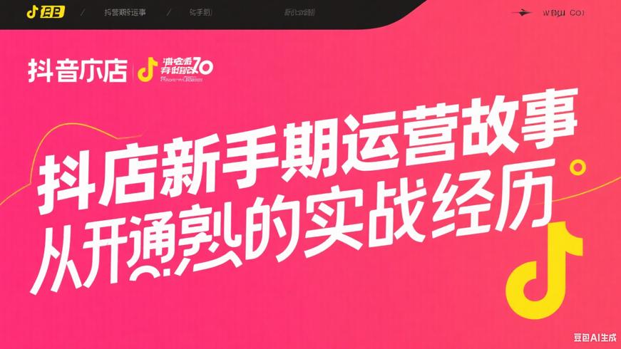 抖店新手期运营故事从开通到熟练的实战经历