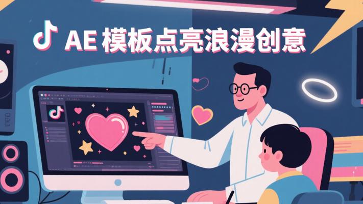 抖音浪漫AE模板制作教学素材：点亮浪漫创意
