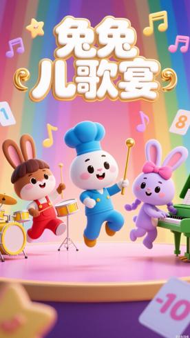 《兔兔儿歌全70集》：益智认知的动画儿歌盛宴