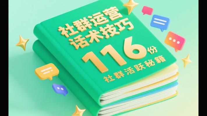116份社群运营话术技巧：社群活跃的实用秘籍